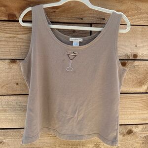 Women's Tan Sleeveless Top